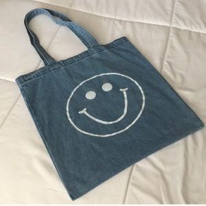 smiley face tote bag